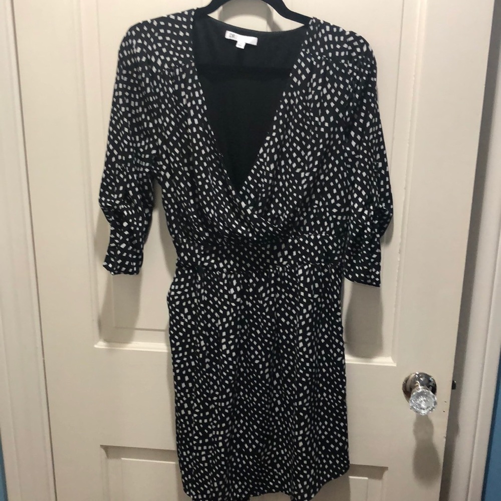 Dr2 Black and White Pattern Dress szS
